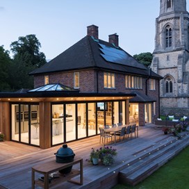 Kitchen extension framed with Bi-folding Doors