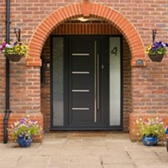 Grey front door