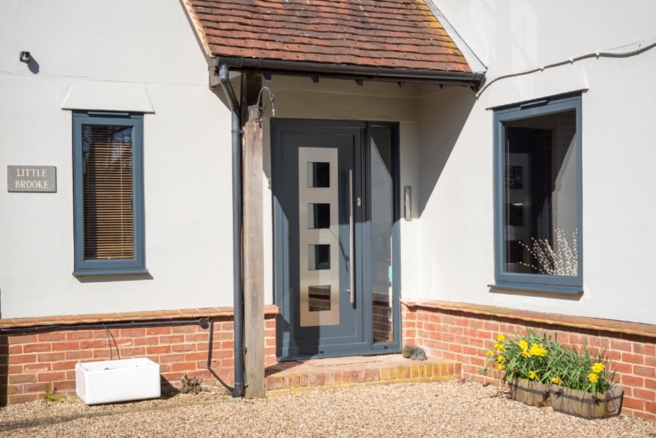 Grey front door