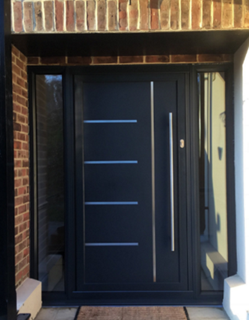 Black single door