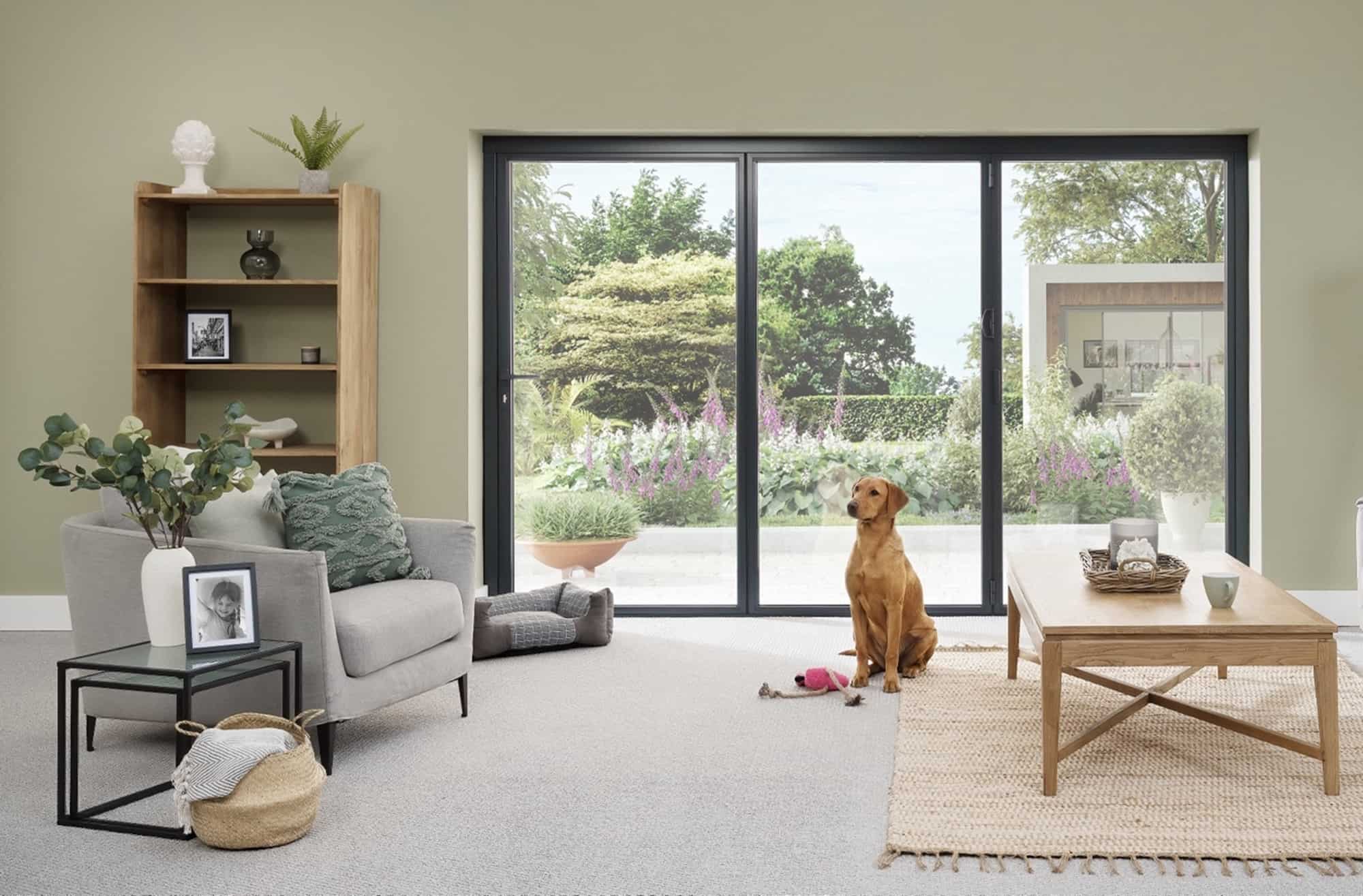 People enjoying origin bifold doors in a living room