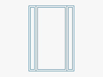 Single door with sidelights on both sides