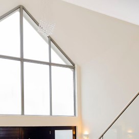 A bright set of apex glazed windows