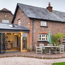 A view of the new extension to Barton Barn using Origin's windows and doors