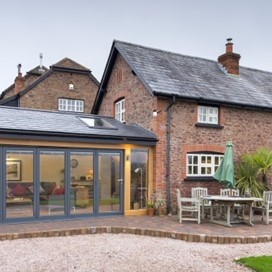 An external view of Origin's windows and doors used on an extension to a converted barn