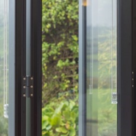A close up of Origin's bifold doors at Barton Barn