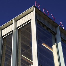 A low angle shot of the Royals building