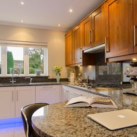 A view of Origin's windows and blinds used in the kitchen