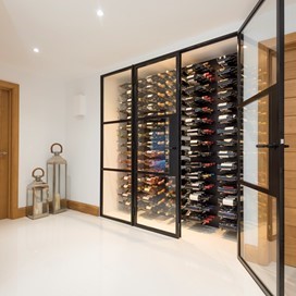 Sophisticated Wine cupboard encapsulated through majestic Origin Internal Doors