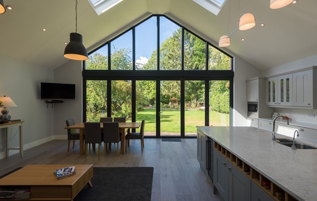 Bi-fold and gable combine to take a wall of glass to the next level