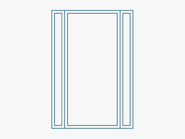 Single door with sidelights on both sides