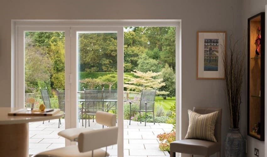 White bifold doors for a new open plan kitchen