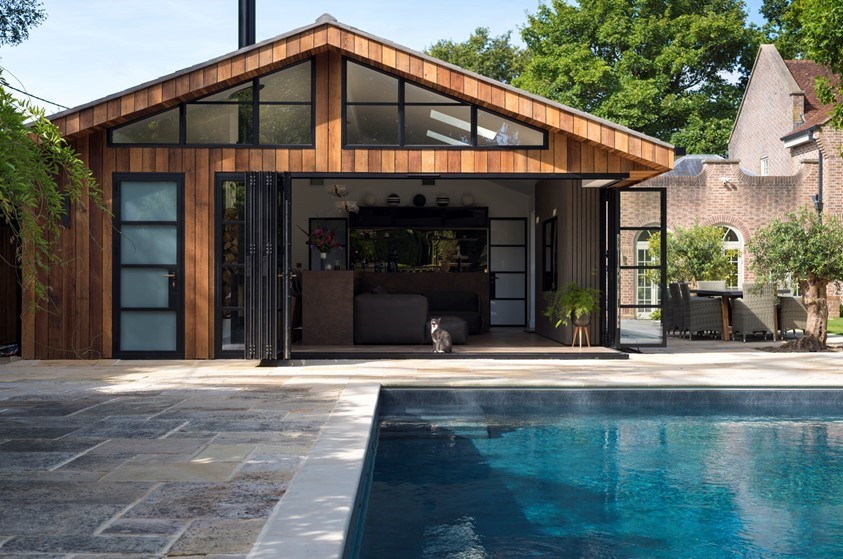 bifold doors on a luxury garden room