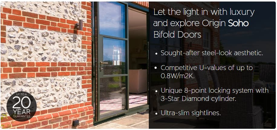 Let the light in - soho bifold door banner