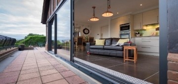 Sliding doors - opening a living room up to an outside patio