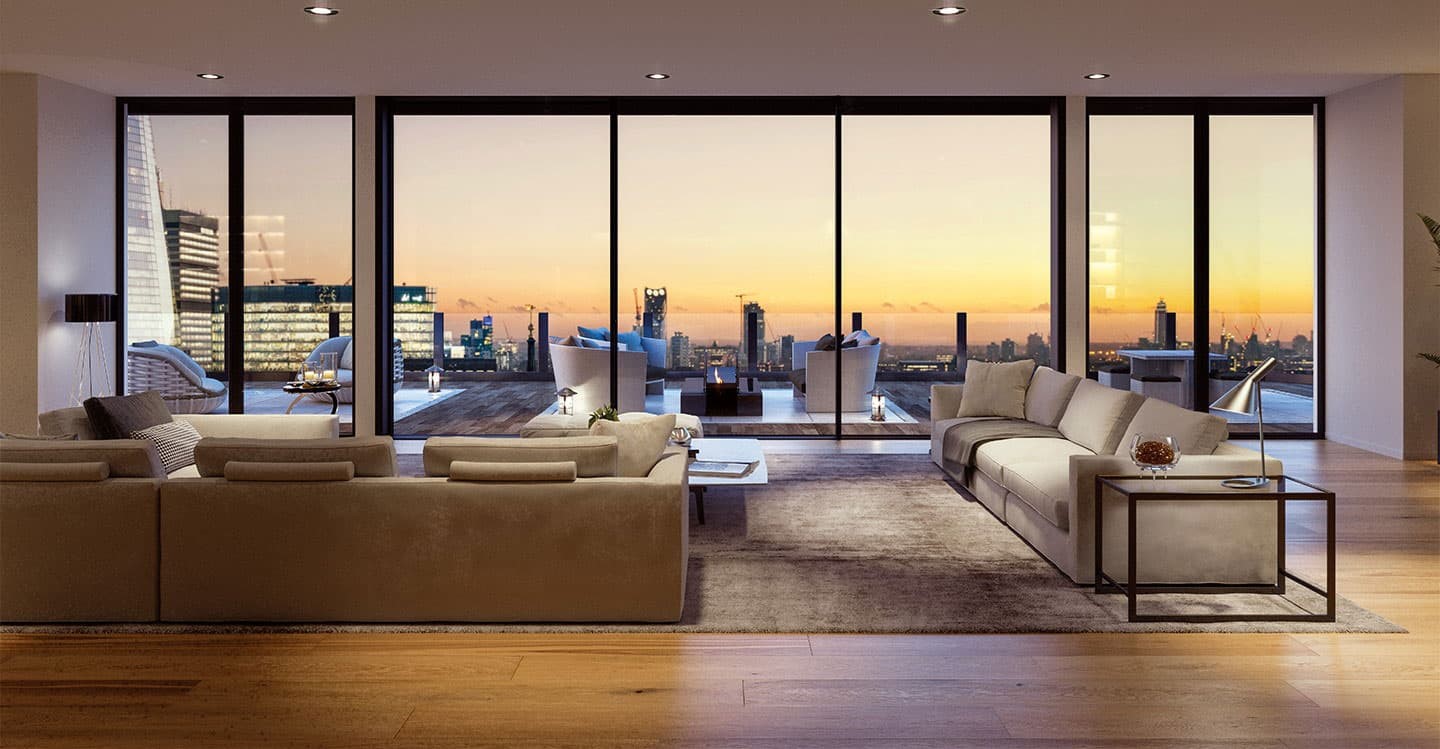 sliding doors leading to the balcony of an appartment