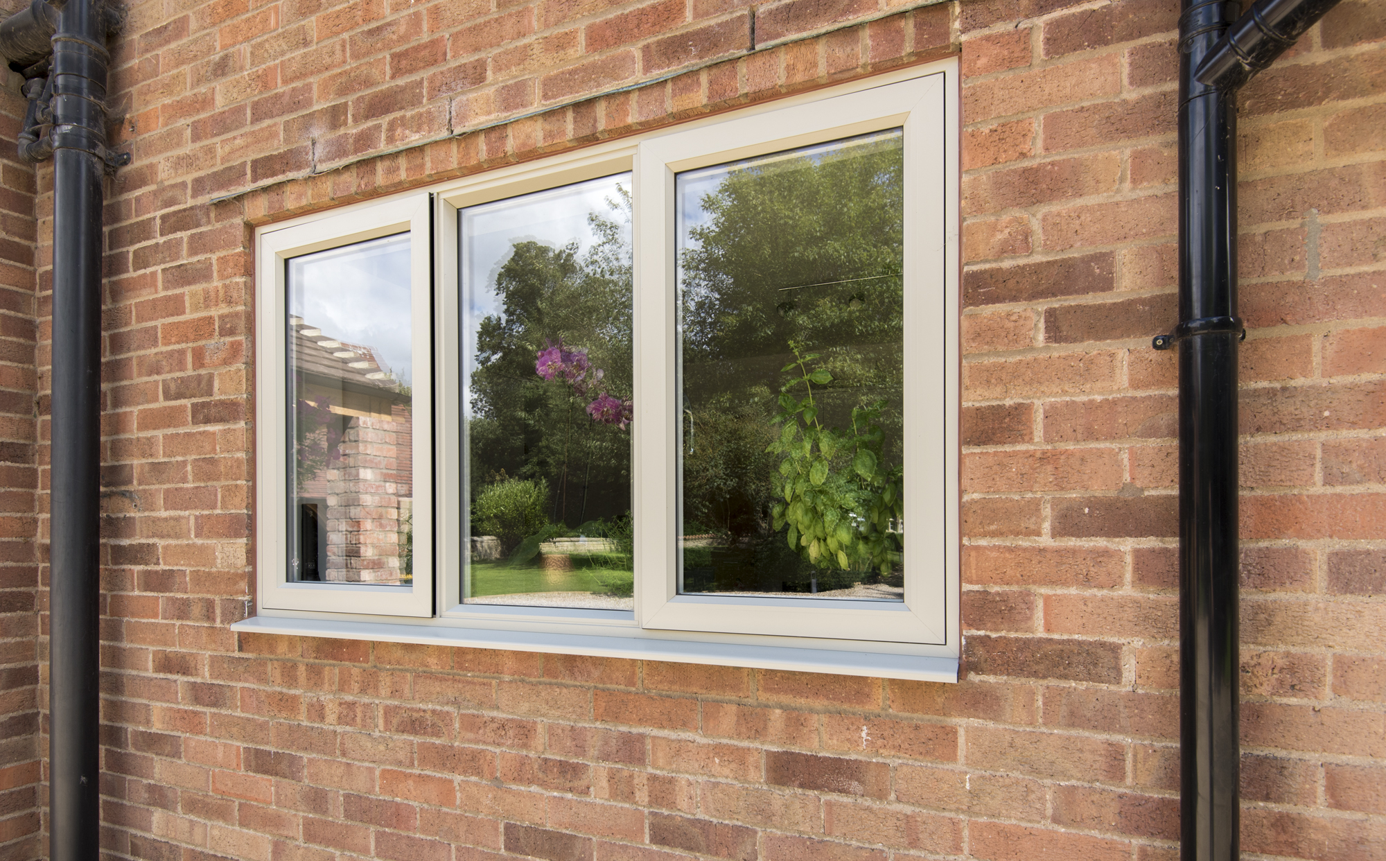 Outside view of Modern casement windows