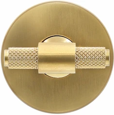 Satin Brass Signature Knurled Turn and release